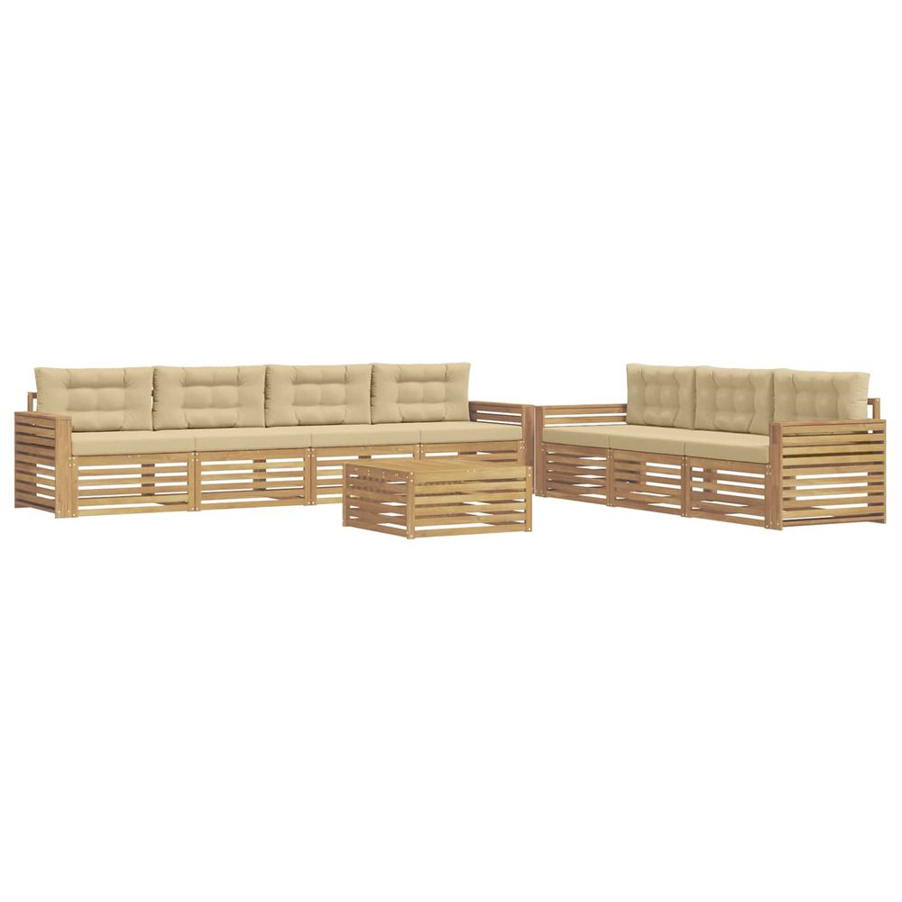 Ensemble de canapés d'extérieur 8 pc blanc et beige