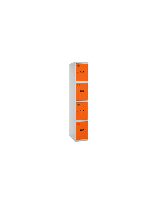 Casier-armoire simonlocker prof.dism.4 porte 1/4 400 in gr/oran gris/orange 1800x400x500 - simonrack