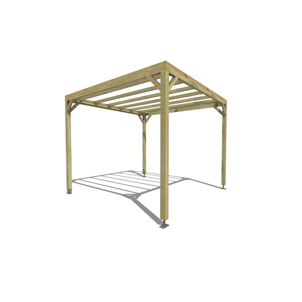 Pergola bois • 3m x 3m • indépendante • sens profondeur • livraison comprise