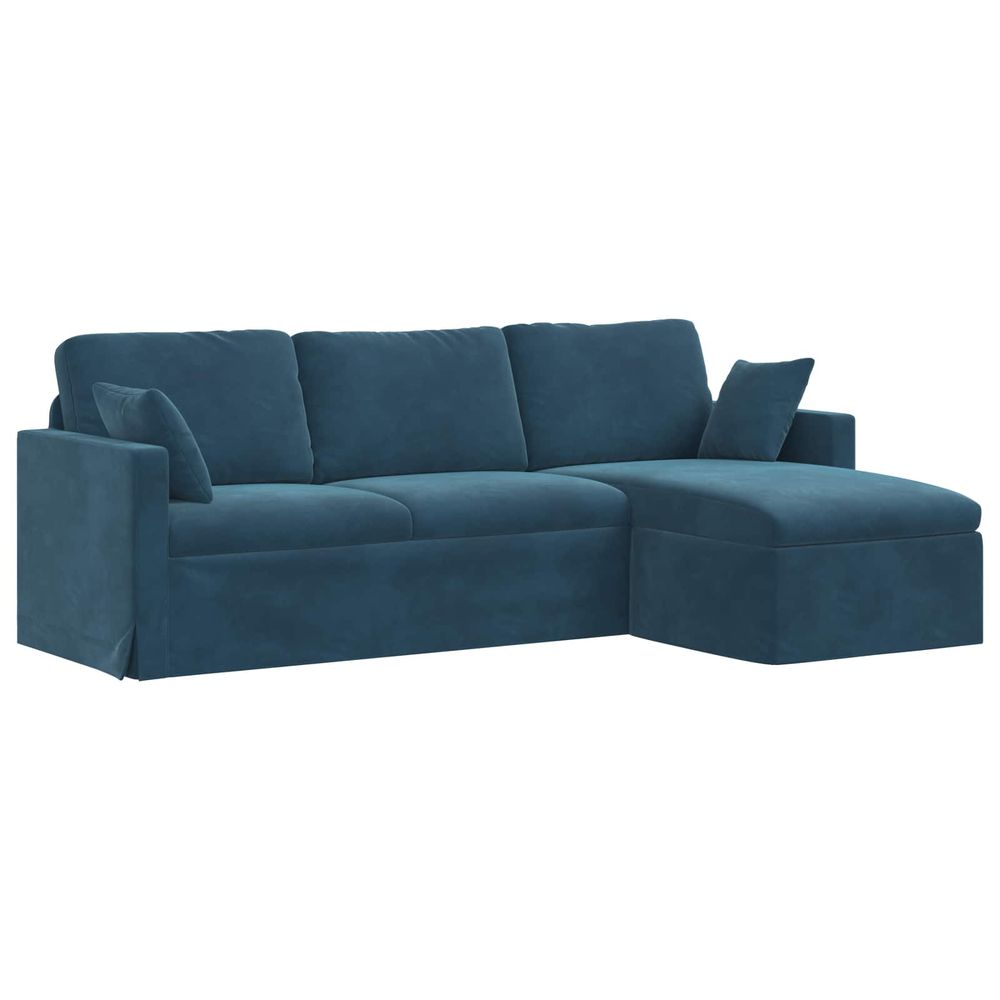 Canapé bleu 228 x 134 x 80 cm velours