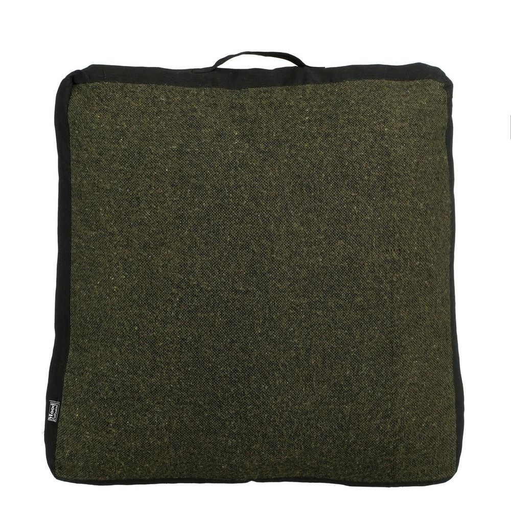 In the mood collection chrissy coussin de sol - l57 x l57 x h10 cm - coton recyclé - vert foncé