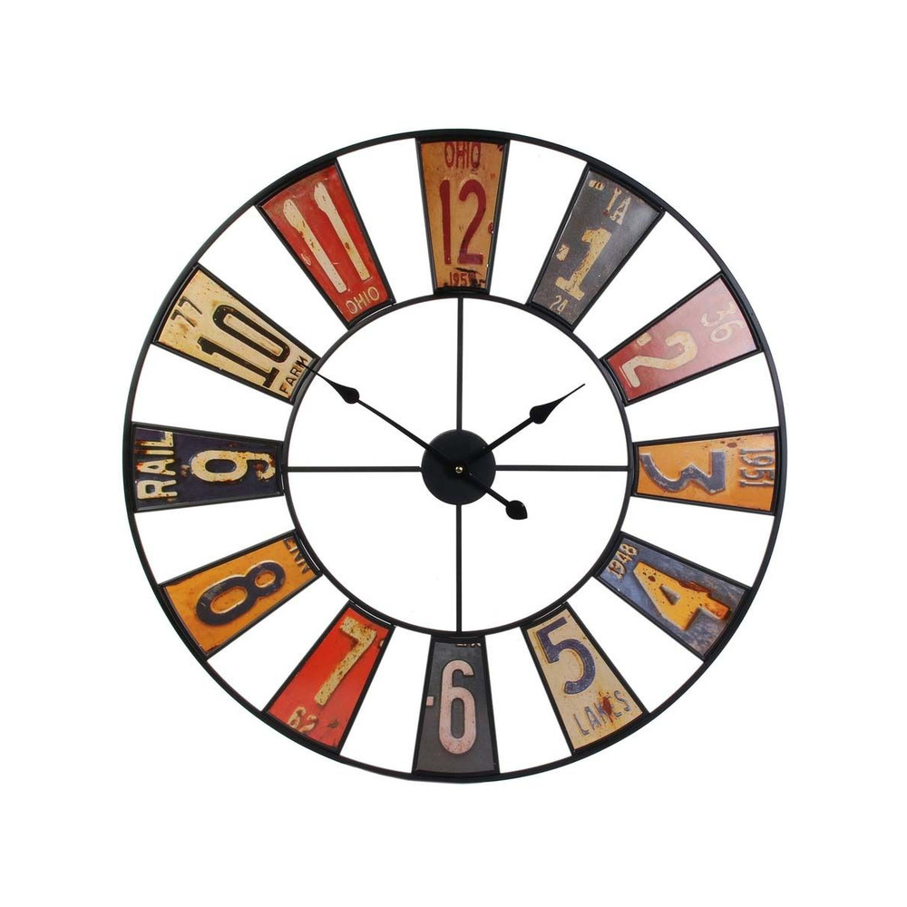 Horloge en métal recyclerie 80 cm