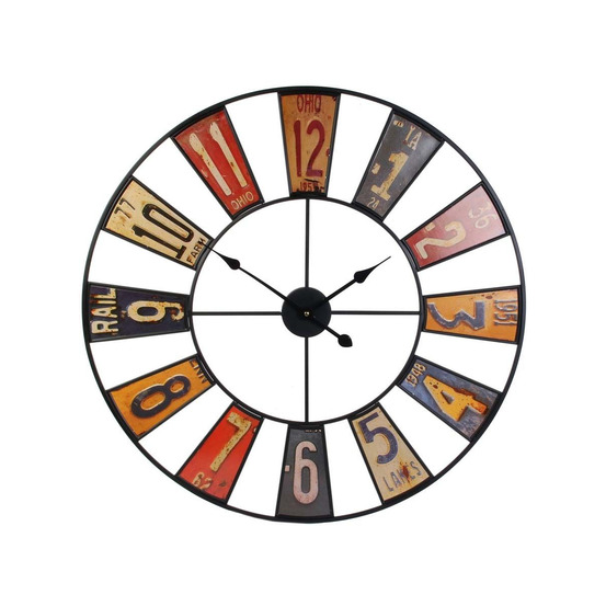 Horloge en métal recyclerie 80 cm