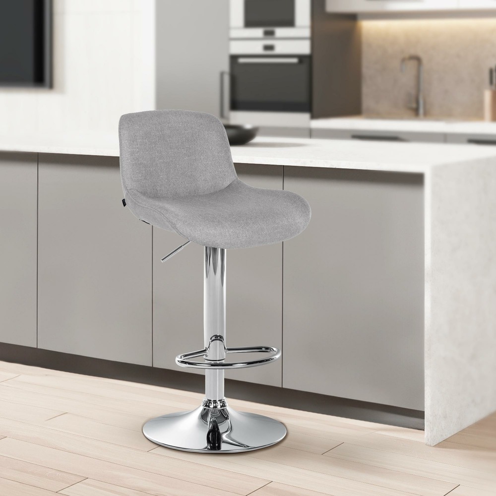 Tabouret de bar solon tissu chromé