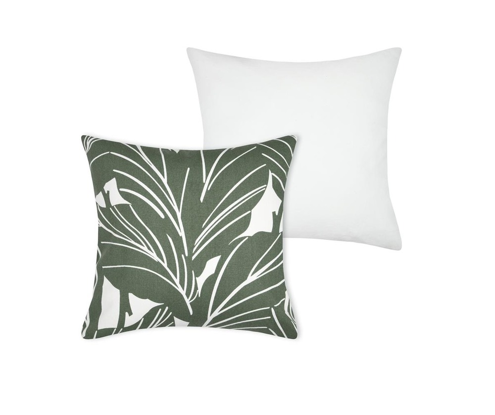 Housse de coussin sago vert tropicale