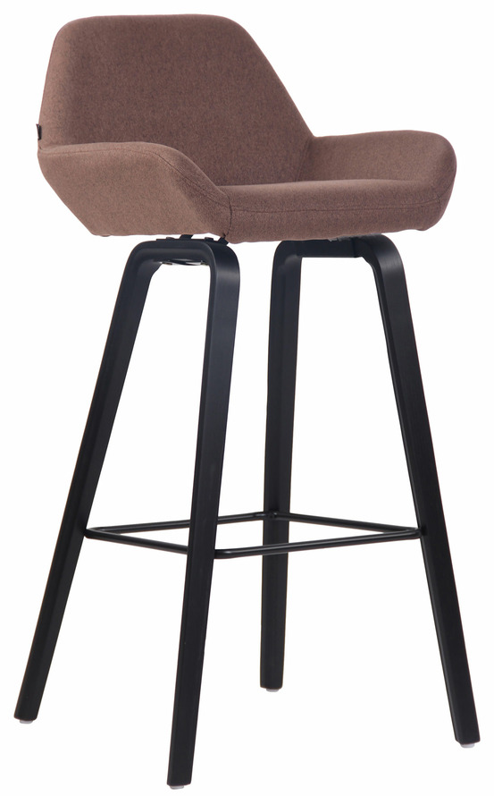 Tabouret de bar newnan en tissu 4 pieds structure noir (chêne)