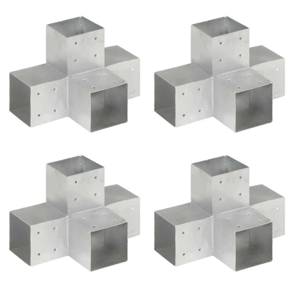 Connecteurs de poteau 4pcs forme en x métal galvanisé 101x101mm
