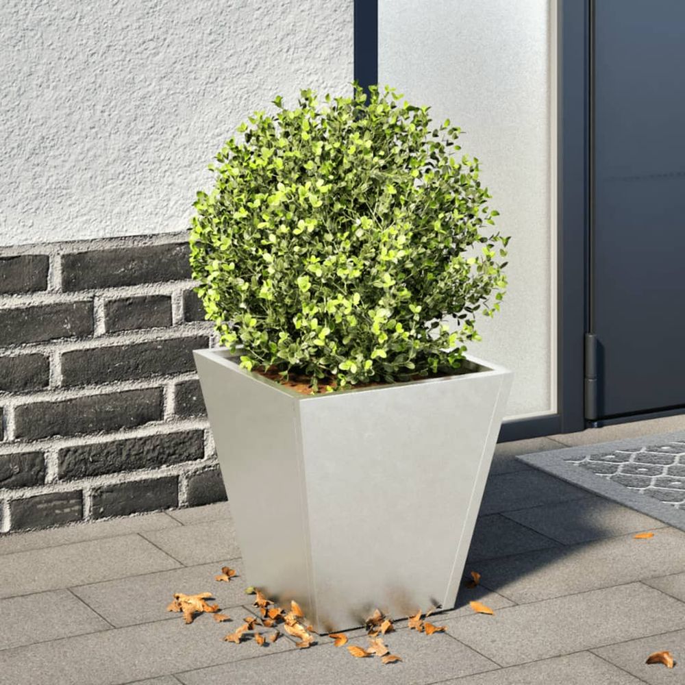 Jardinière carrée acier inoxydable design moderne 30cm