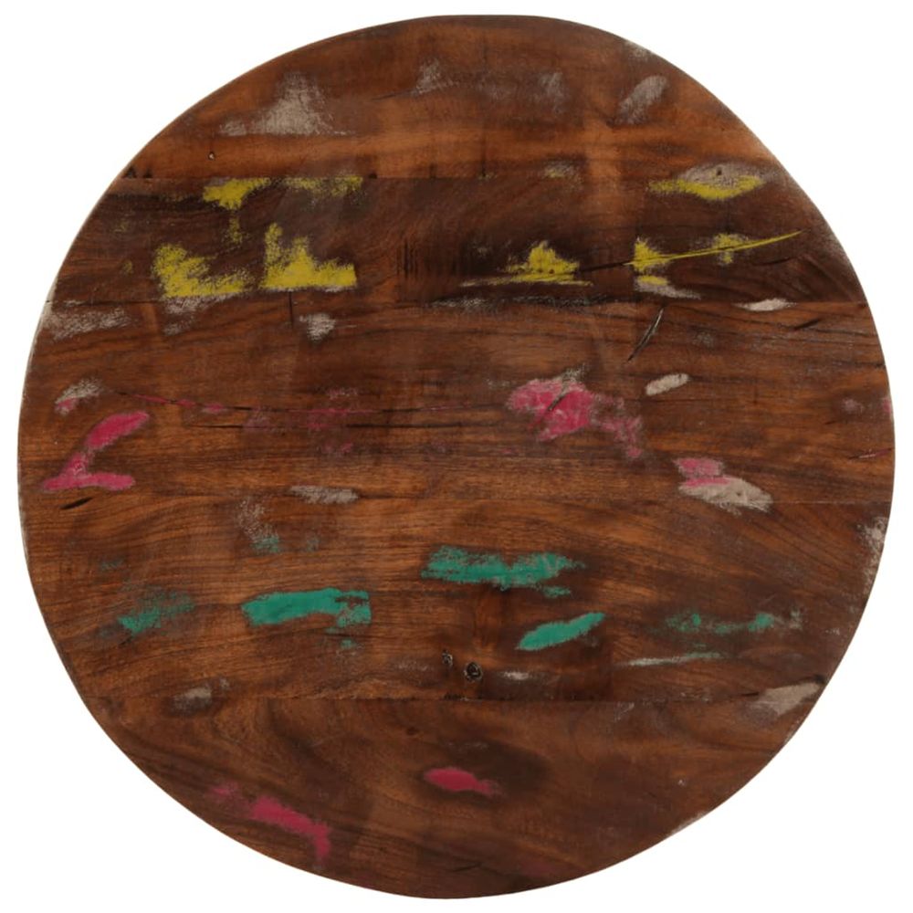 Dessus de table ø 50x2,5 cm rond bois massif de récupération