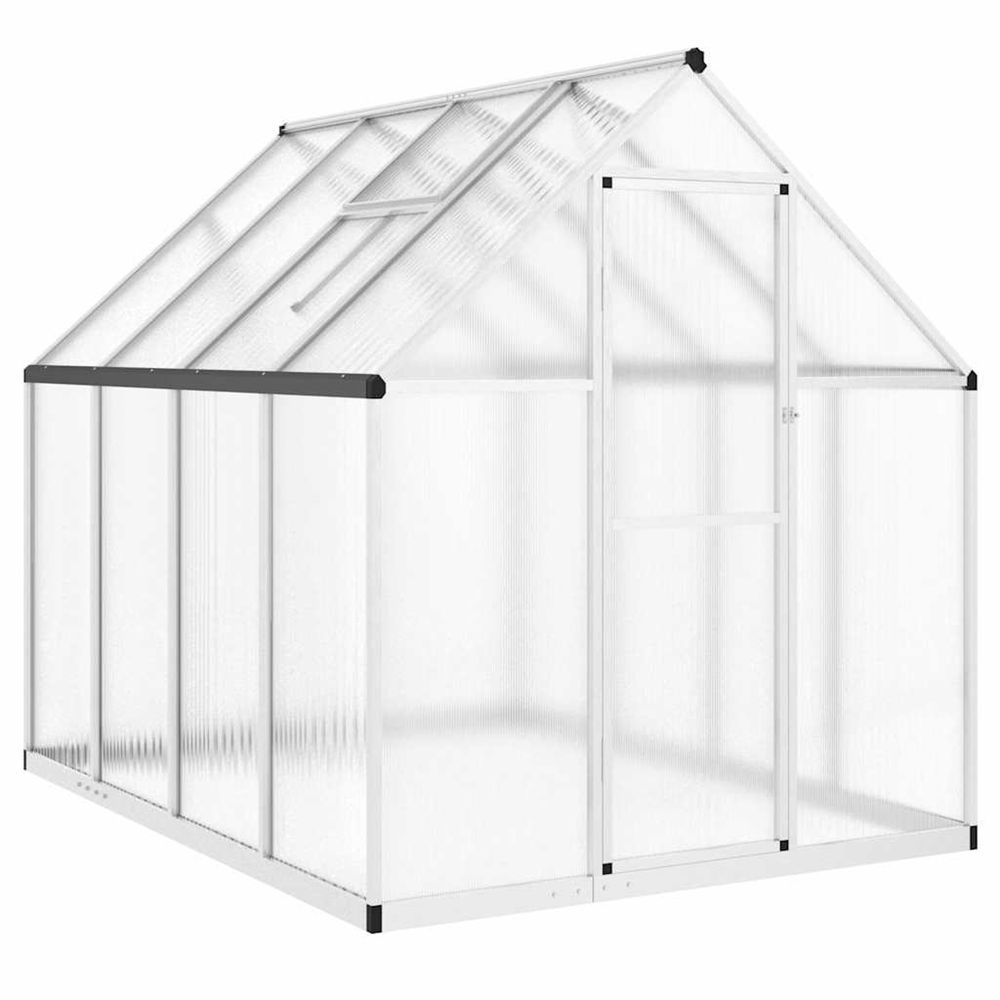 Serre avec cadre de base argenté 224x169x195 cm aluminium