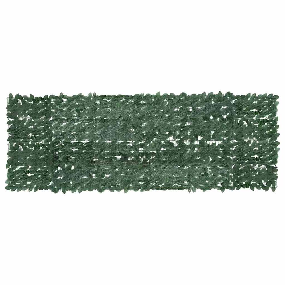 Écran de balcon avec feuilles vert foncé 300x100 cm