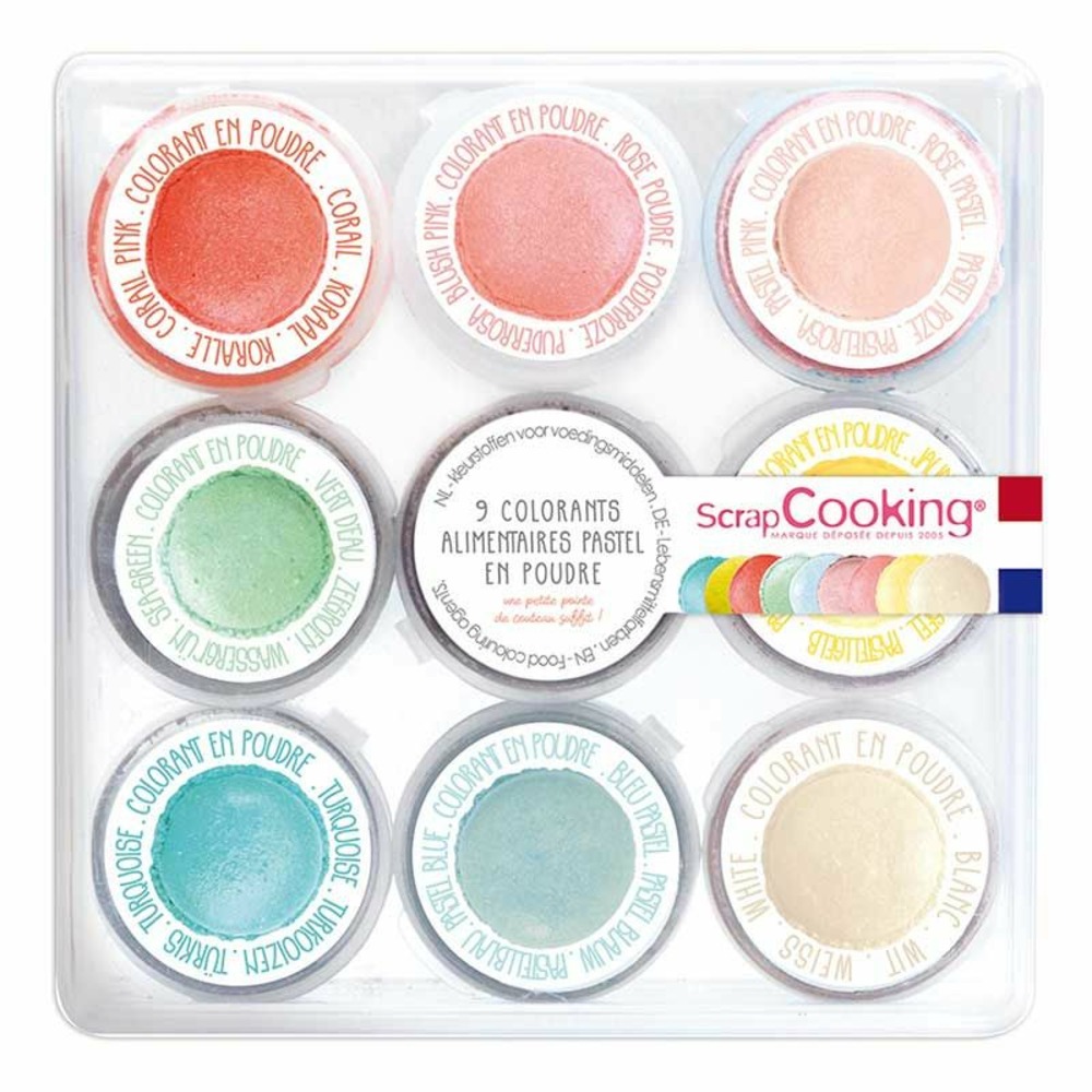 9 mini colorants alimentaires en poudre - pastel