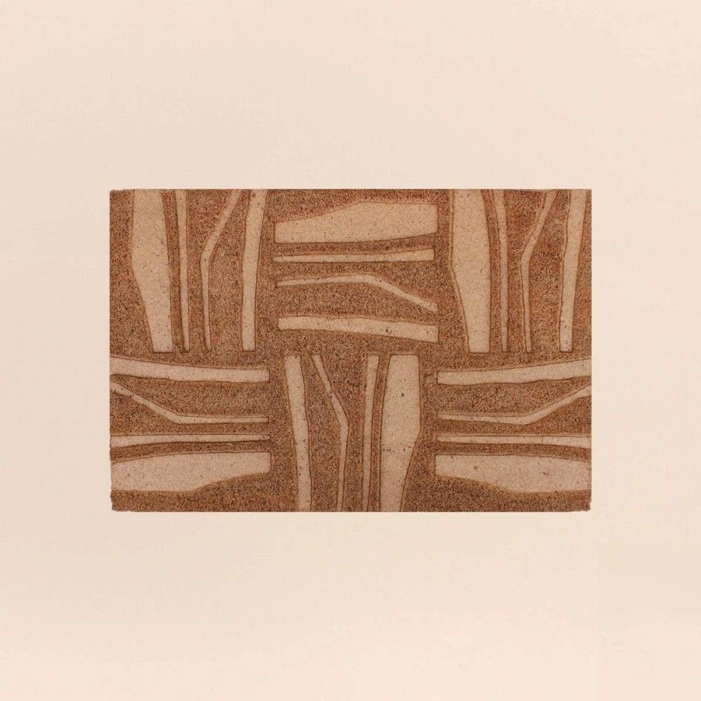 Paillasson coco embossé motifs primitifs 40x60cm