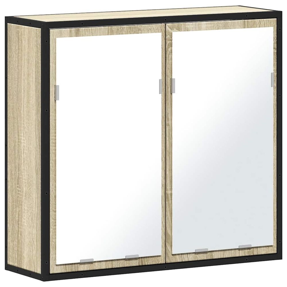 Armoire de salle de bain avec miroir chêne sonoma 65 x 20 x 60 cm bois d'ingénierie