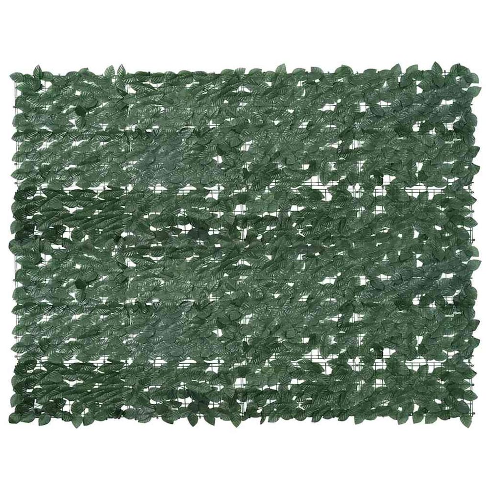 Écran de balcon avec feuilles vert foncé 200x150 cm