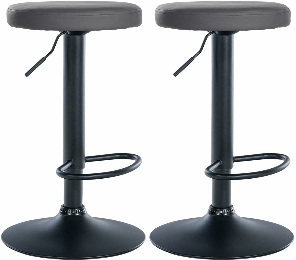 Lot de 2 tabourets de bar ponte simili cuir noir