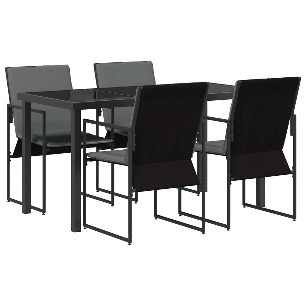 Ensemble de salle à manger pour jardin 5 pcs noir et anthracite