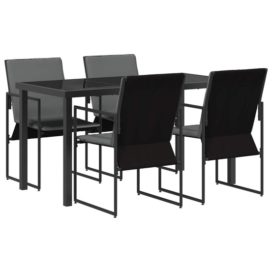 Ensemble de salle à manger pour jardin 5 pcs noir et anthracite