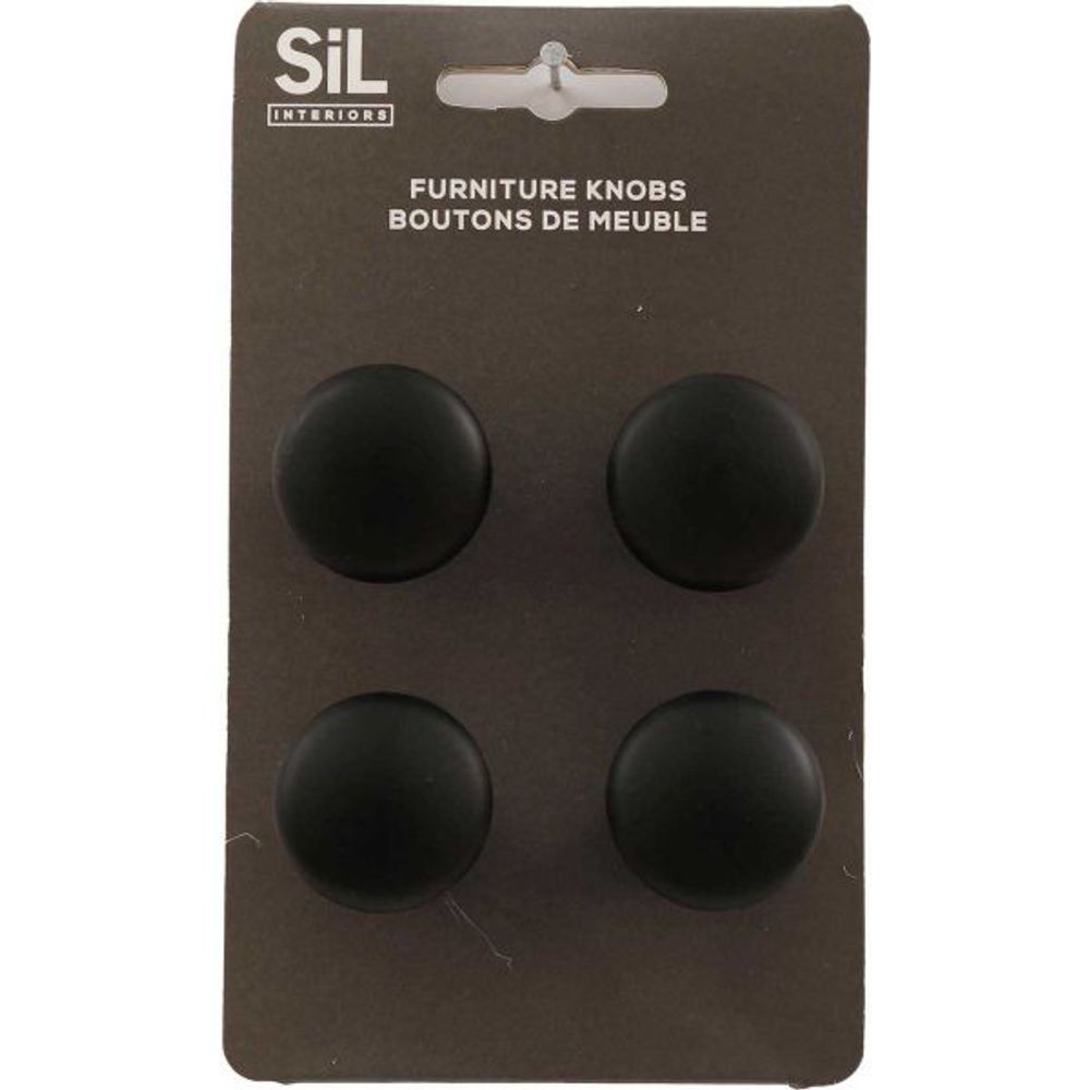 Ensemble de 4 boutons de meuble en alu noir