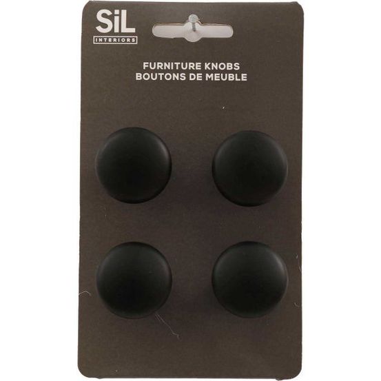 Ensemble de 4 boutons de meuble en alu noir