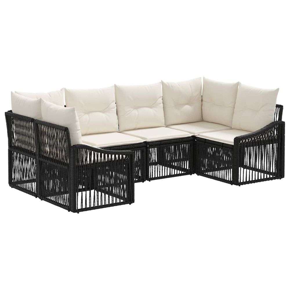 Ensemble de canapé de jardin 6 pc 6-nombre de places noir