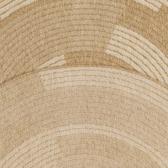 Tapis rond d'extérieur ø80cm tissé kilim beige et blanc jute art 7