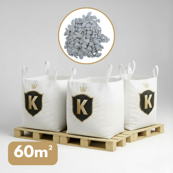Galet marbre blanc 12/25 mm – pack 3 big bag +/- 1,5t – 60 m²