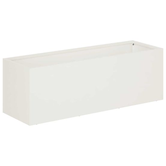 Cache-pot de jardin blanc 40 x 20 x 20 cm acier laminé à froid