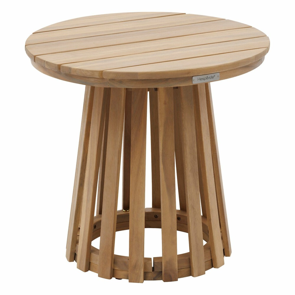 Table de jardin d'appoint ronde en bois osuna - marron