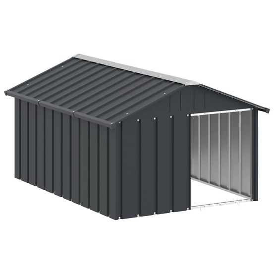 Niche pour chien anthracite 116,5x153x81,5 cm acier galvanisé