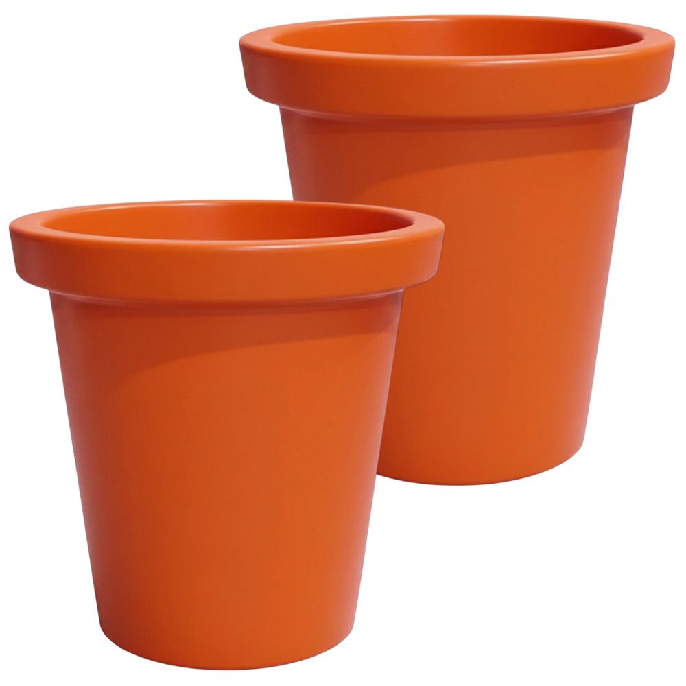 Pot de fleurs rond xxl delight 420l- lot de 2 - plast'up rotomoulage