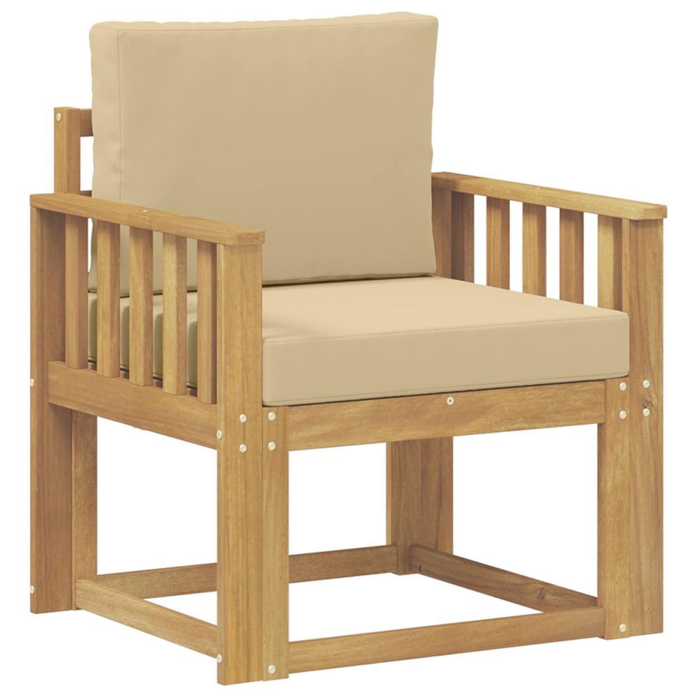 Canapé d’extérieur polyester blanc et beige