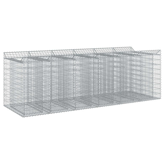 Lit surélevé gabion 3 pcs argenté