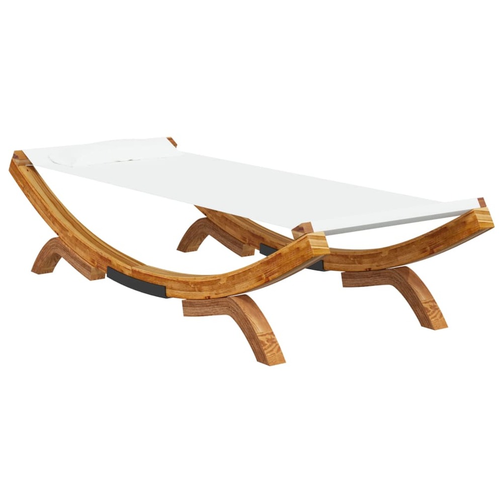 Lit de repos extérieur 100x188,5x44 cm bois courbé massif crème