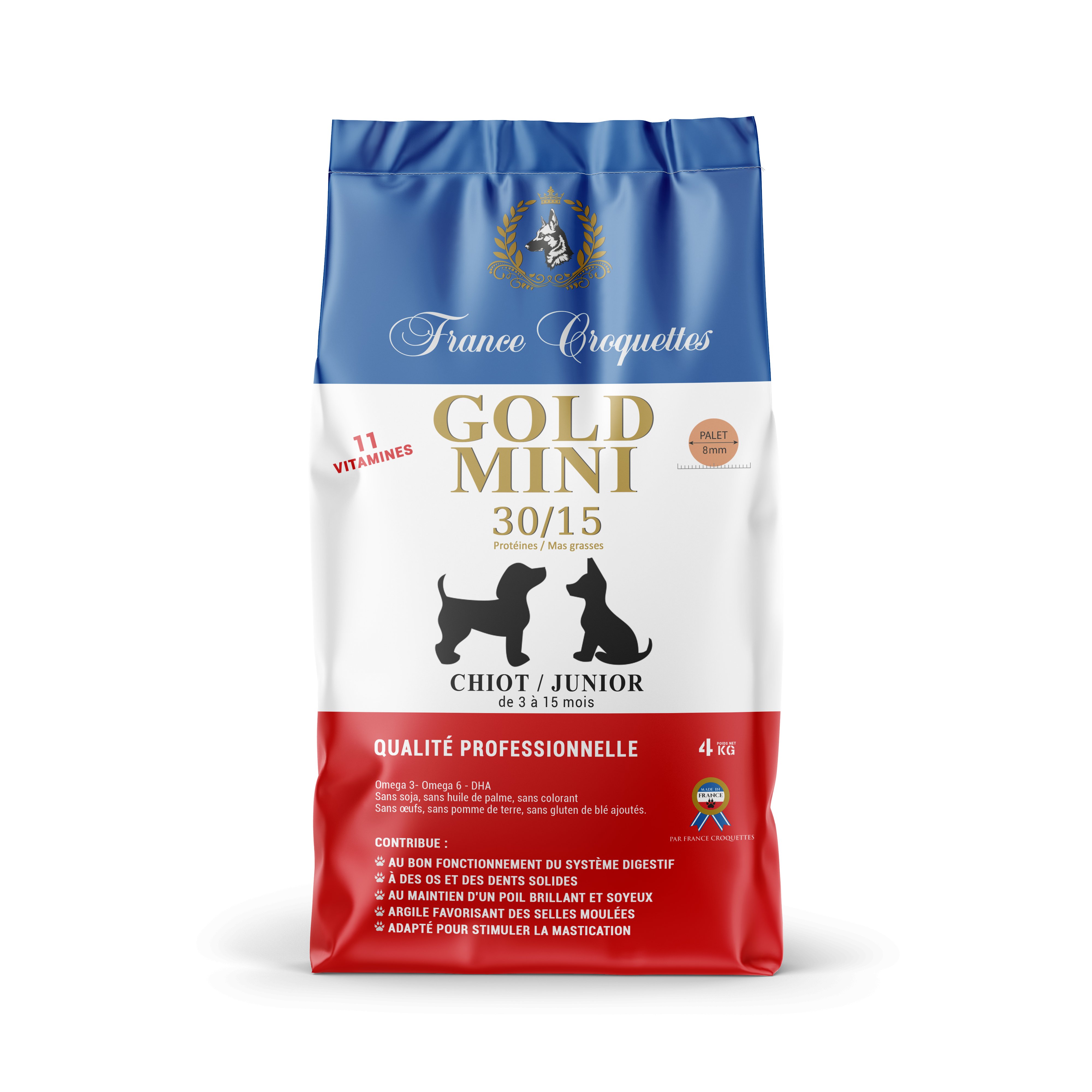 Croquettes pour chiot/chien Gold MINI chiot junior 30/15 (4.00 kg) 3 à 15 mois ⭐⭐⭐⭐⭐