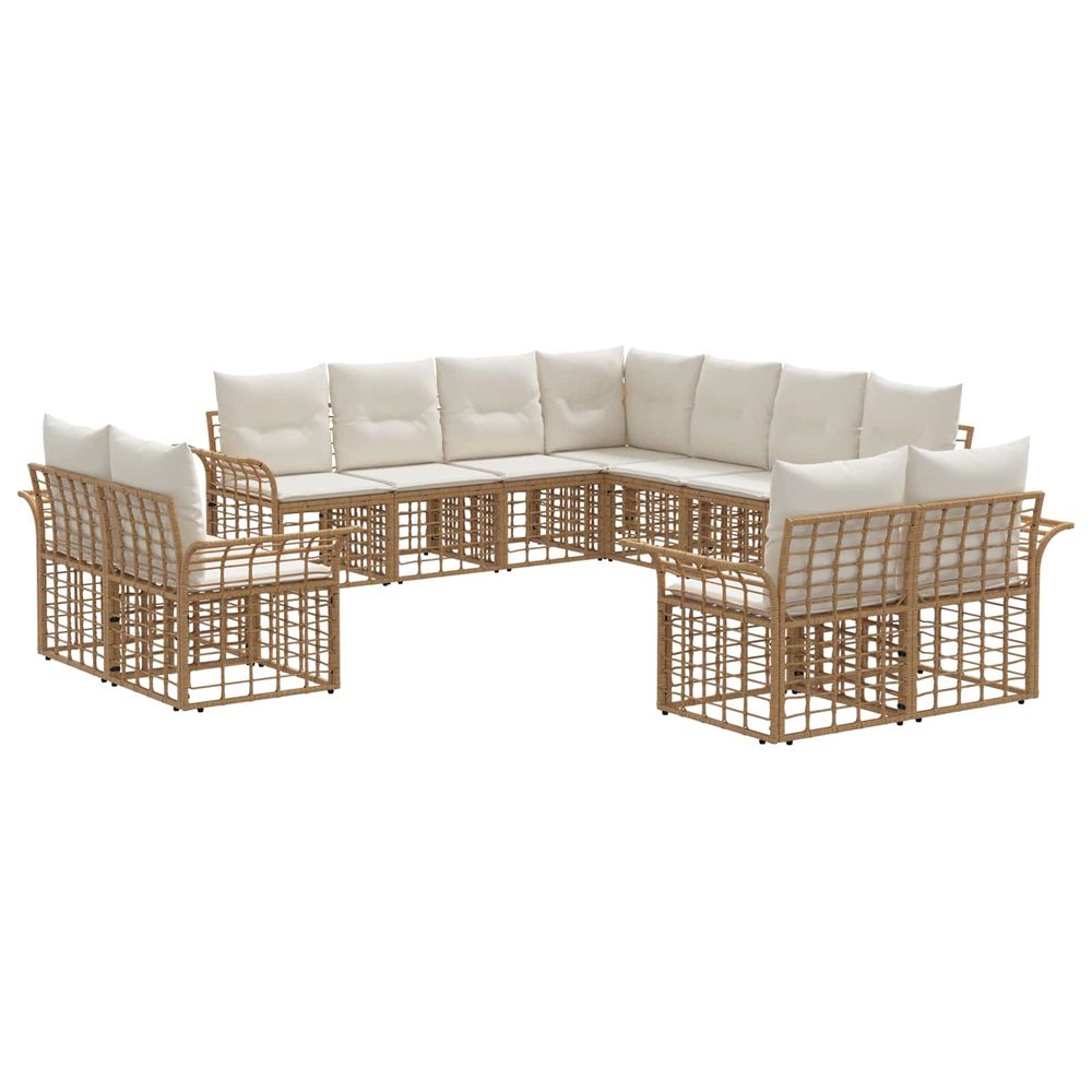 Ensemble de canapés d'extérieur 11 pc blanc naturel et crème