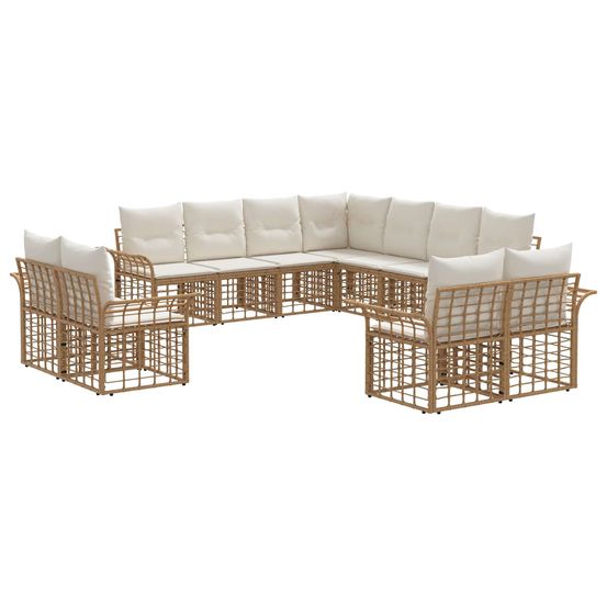 Ensemble de canapés d'extérieur 11 pc blanc naturel et crème