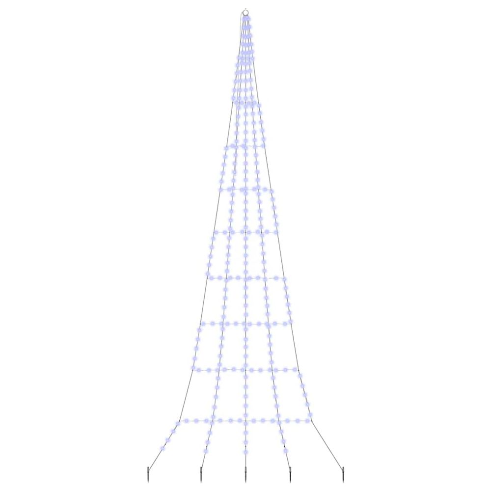 Arbre de noël led avec piquets au sol bleu 511 cm métal