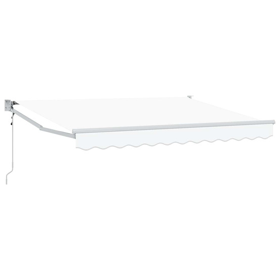 Auvent rétractable blanc 3,5 x 2 m polyester et métal