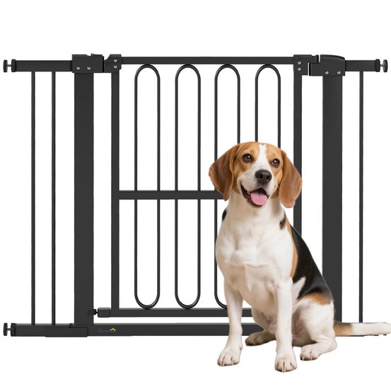 Barrière pour chien métal plastique blanche 76-104 x 76 cm porte escalier sans perçage