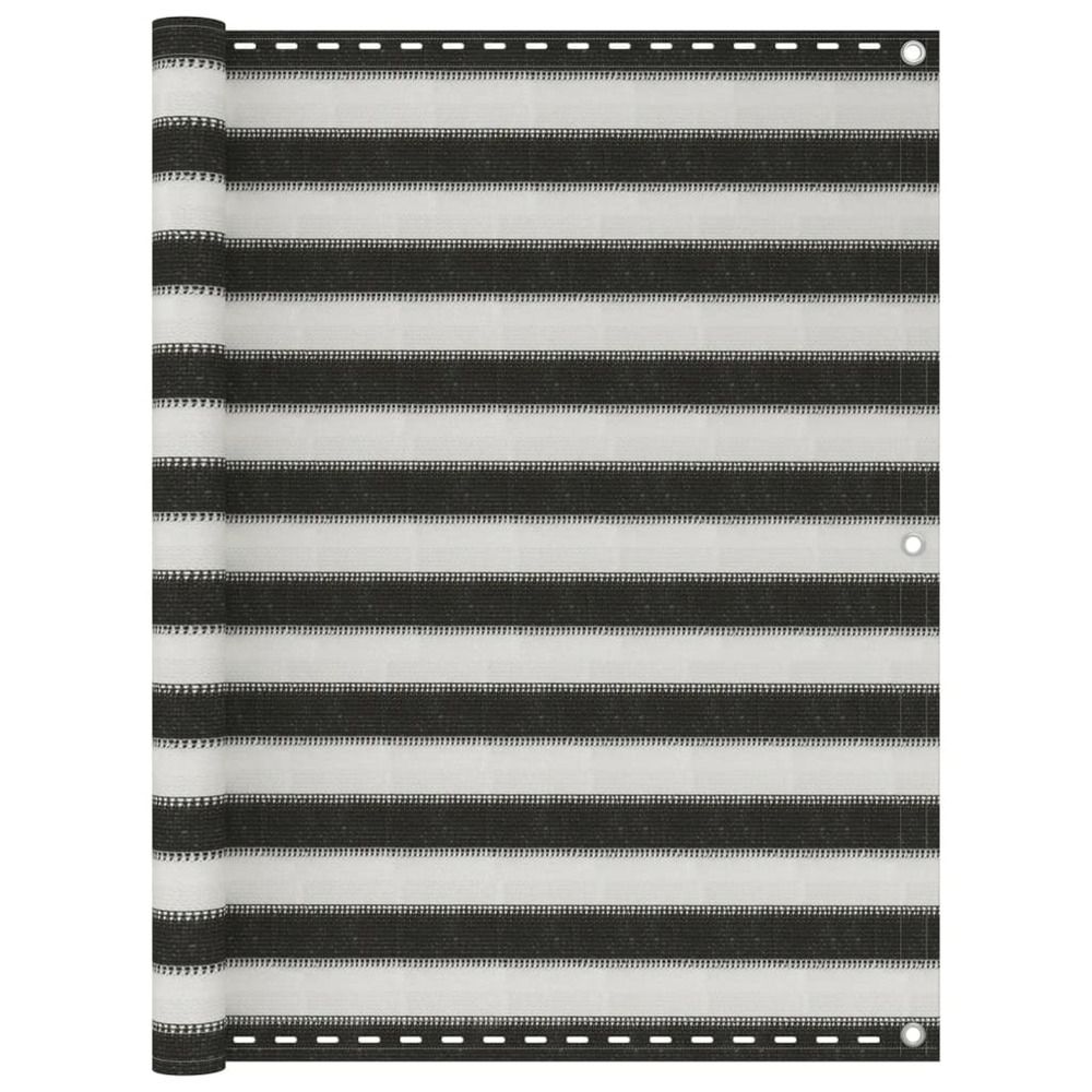 Écran de balcon pehd 120x600 cm anthracite et blanc
