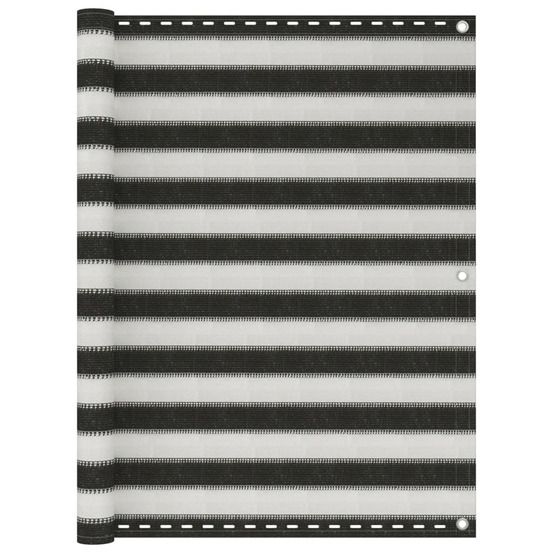 Écran de balcon pehd 120x600 cm anthracite et blanc