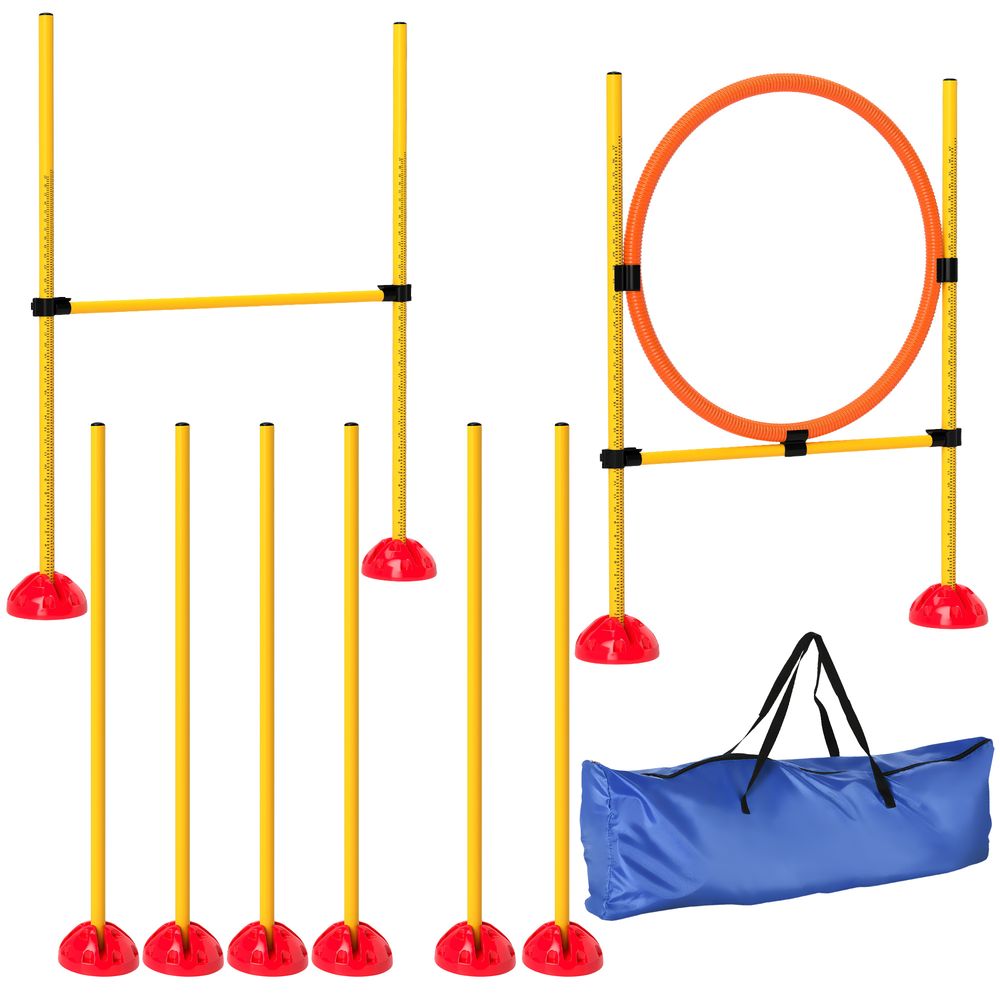 Parcours agilité chien en pe orange et jaune 3 modules pour dressage réglable - comfortxl outdoor living