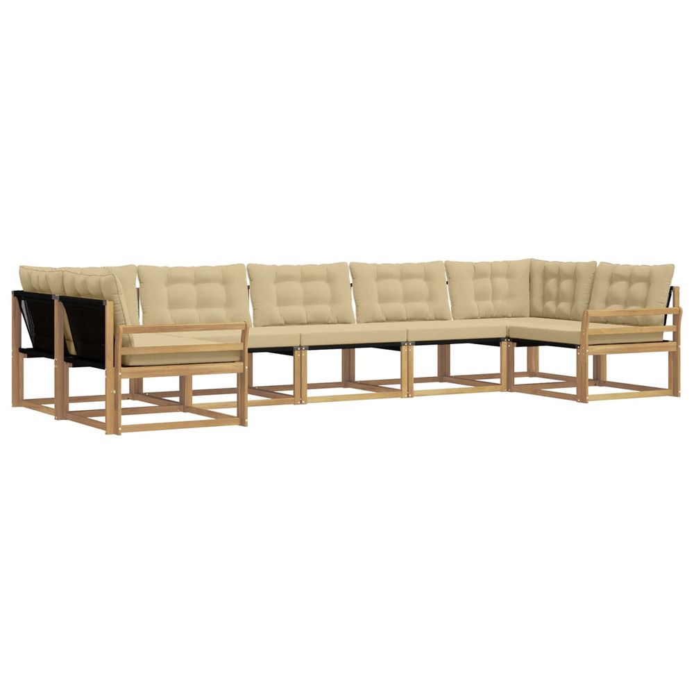Ensemble de canapés d'extérieur 7 pc blanc et beige