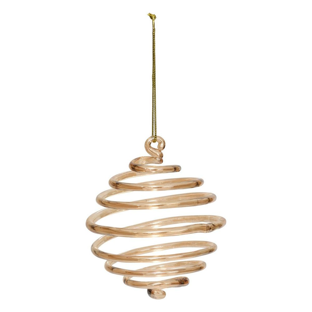 Boule verre spirale d.8cm bronze