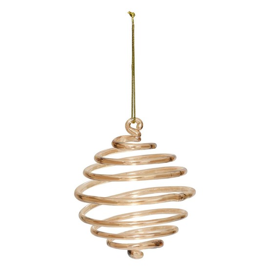 Boule verre spirale d.8cm bronze