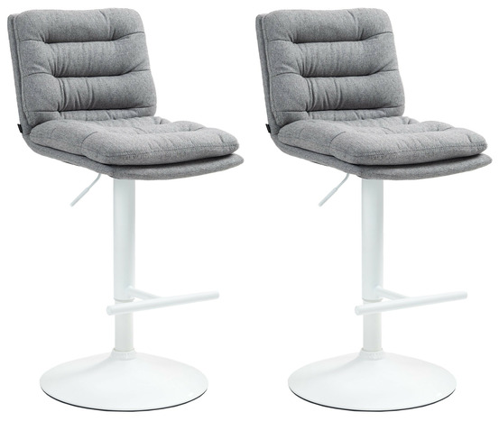 Lot de 2 tabourets de bar damar tissu blanc