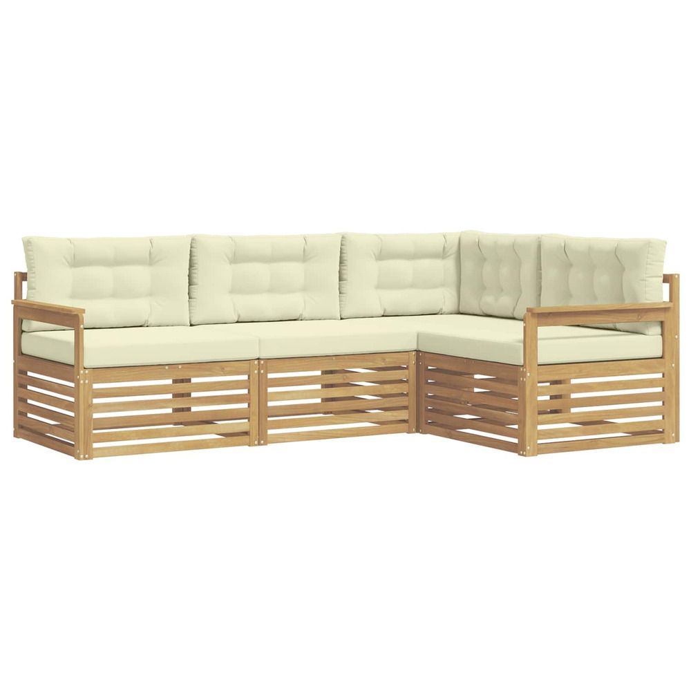 Ensemble de canapés d'extérieur 5 pc blanc et crème polyester