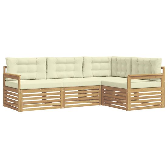 Ensemble de canapés d'extérieur 5 pc blanc et crème polyester