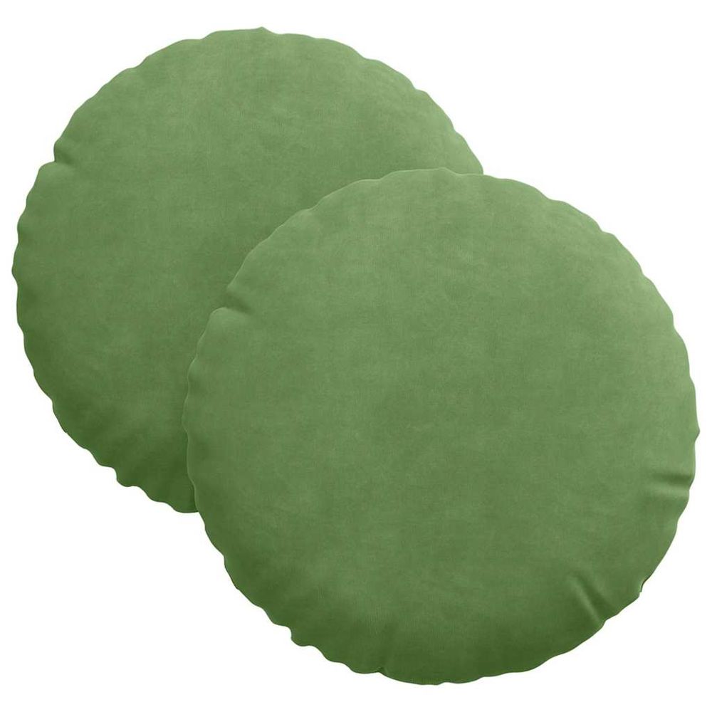 Coussins de siège 2 pc velours vert clair ø30 x 13 cm
